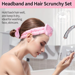 LEOBRO spa headband in black provides secure hair control during makeup.