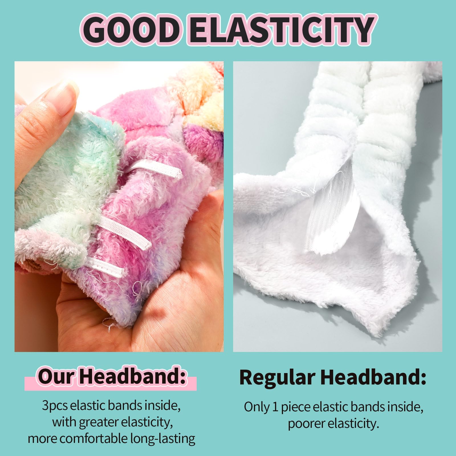 LEOBRO spa headband stretches to fit different head sizes