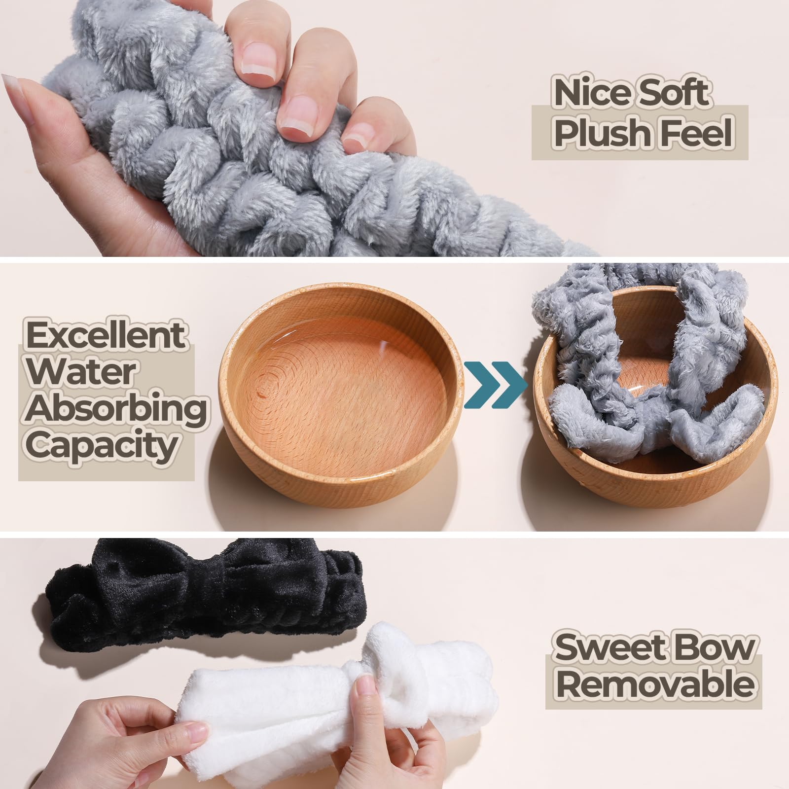 LEOBRO velvet scrunchies close up showing smooth fabric for gentle grip