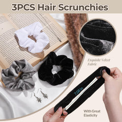 LEOBRO velvet hair scrunchies set soft secure hold to prevent breakage
