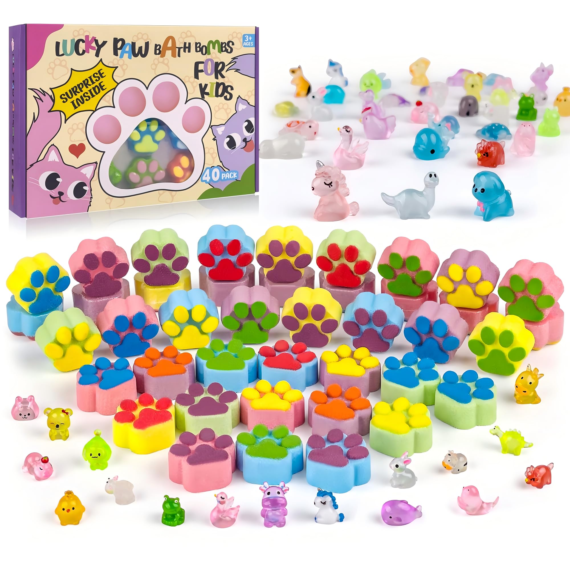 leoce paw-shaped bath bombs for kids with playful design, ideal for bath time