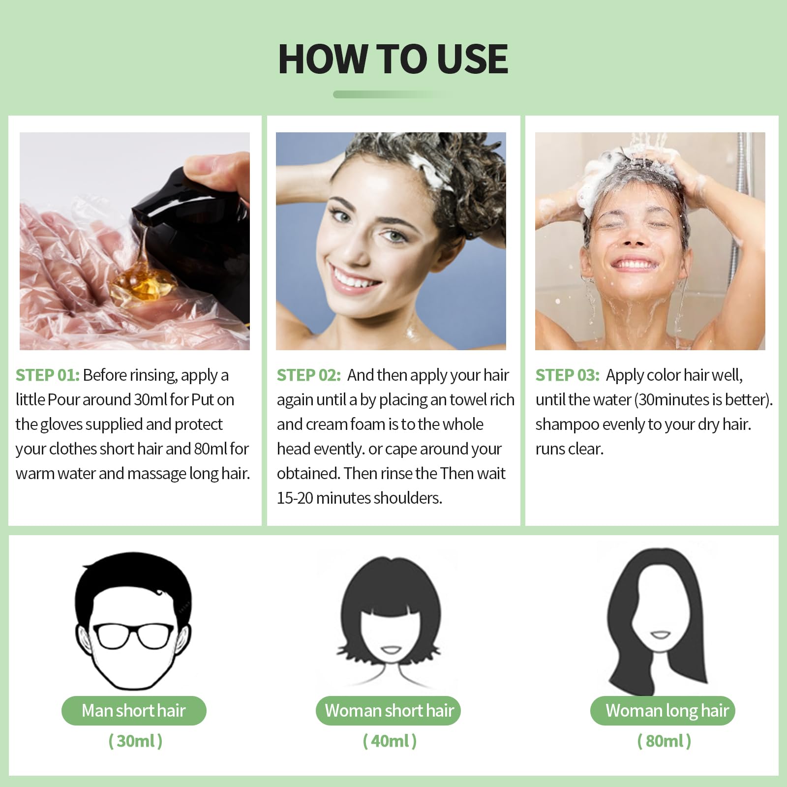 Leorx damage-protecting coloring shampoo in use on hair