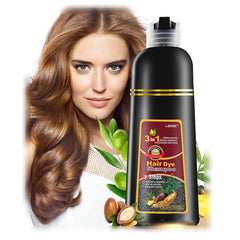 Leorx hair dye shampoo bottle shows brown color for easy at-home color