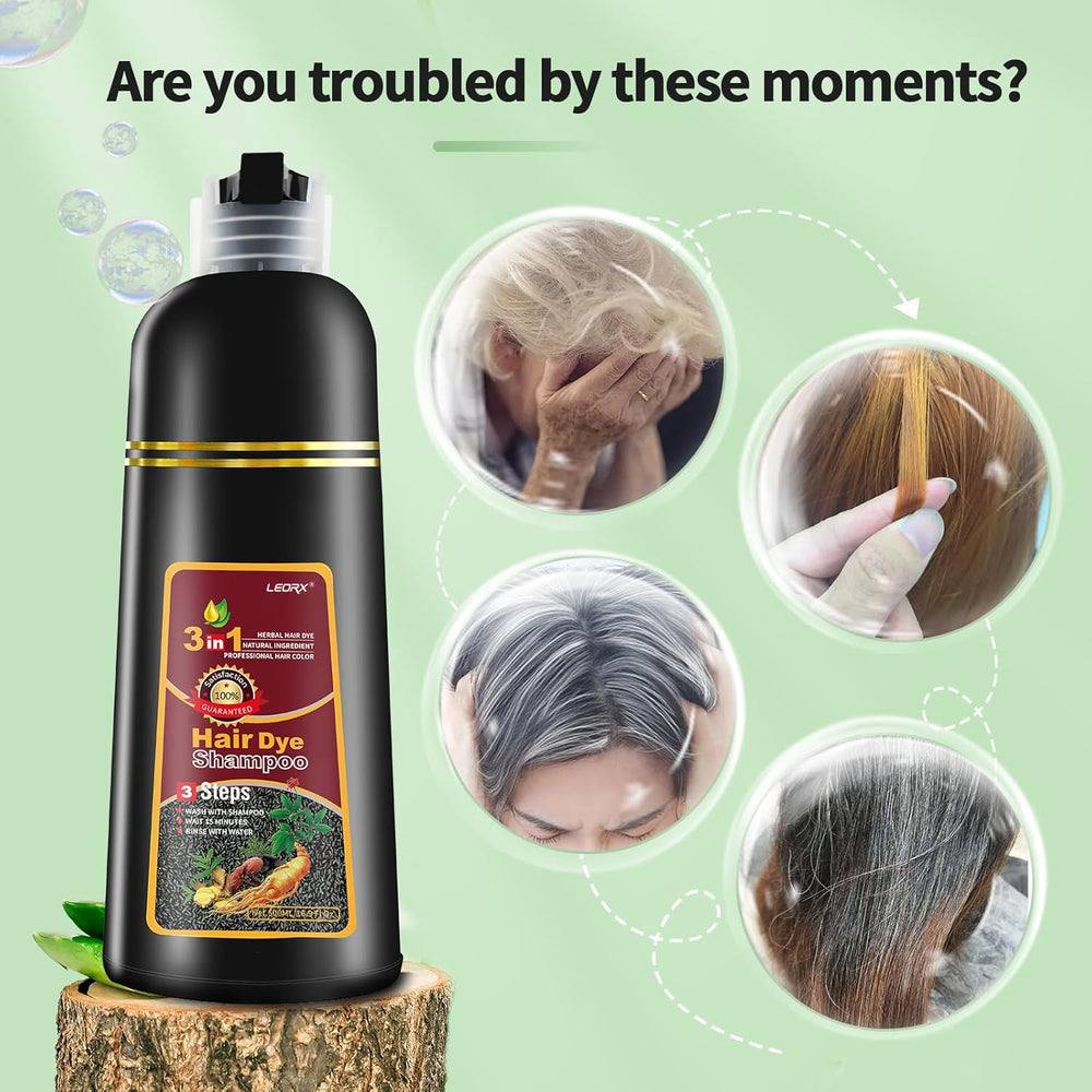 Leorx Hair Dye Shampoo foam creates even lather for uniform color