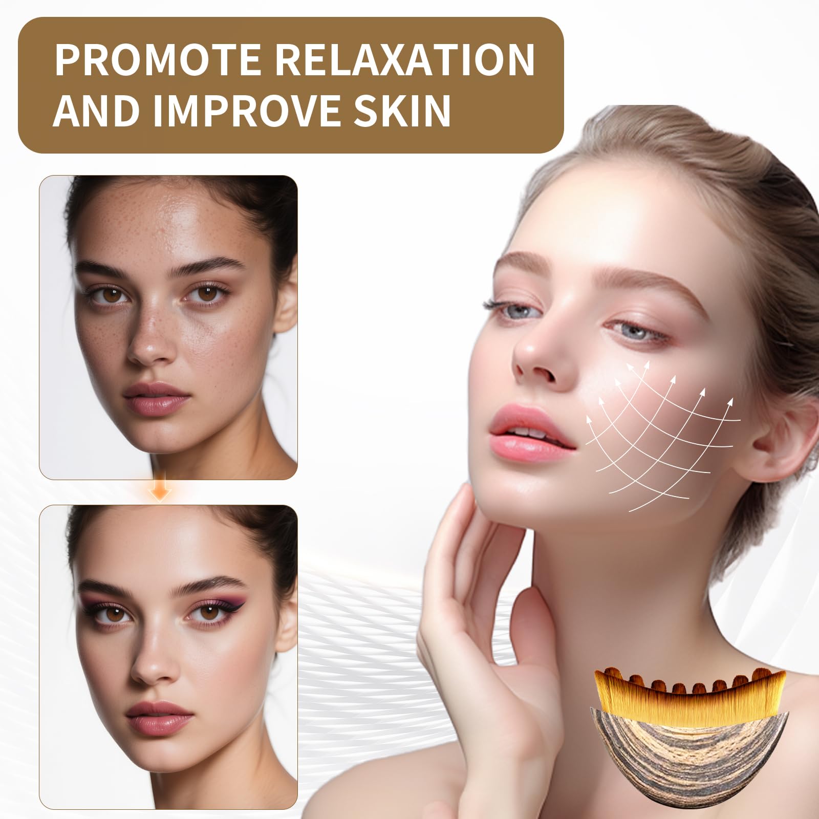 LEPIAOPIAO dual-brush set shown beside skincare products for daily routine
