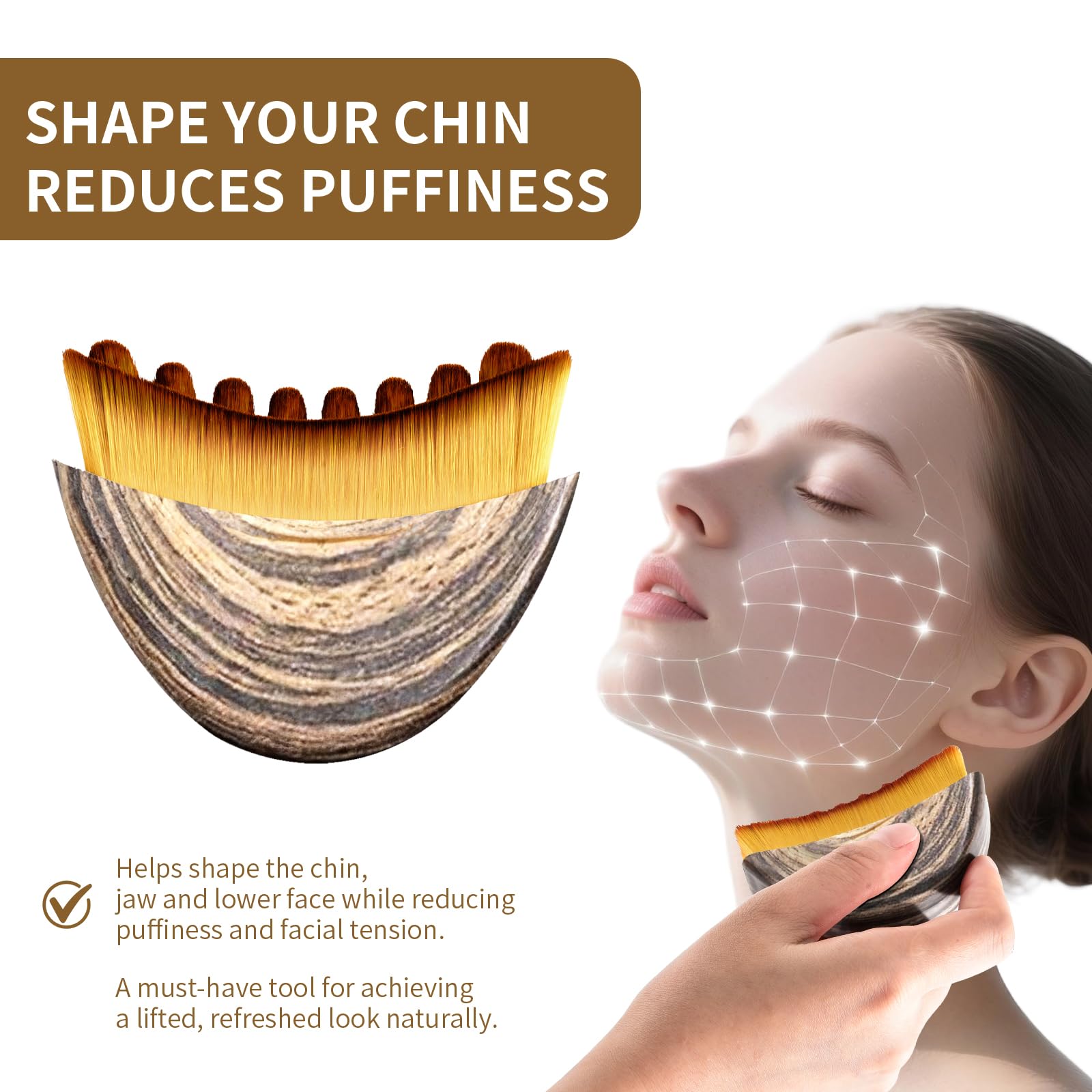 LEPIAOPIAO contour brush used for jawline contouring and facial tension relief