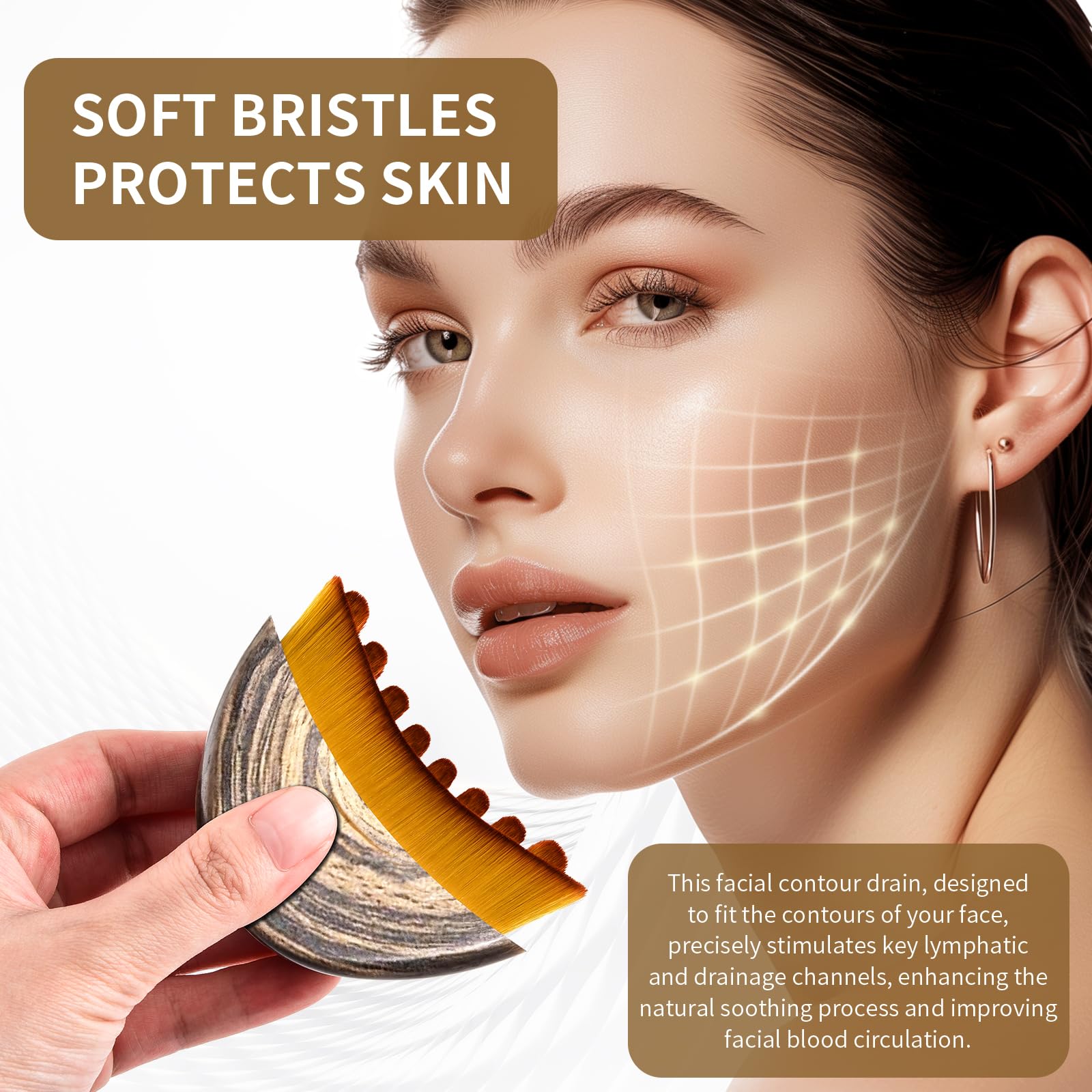 LEPIAOPIAO brush enhances contouring along the jawline for defined features
