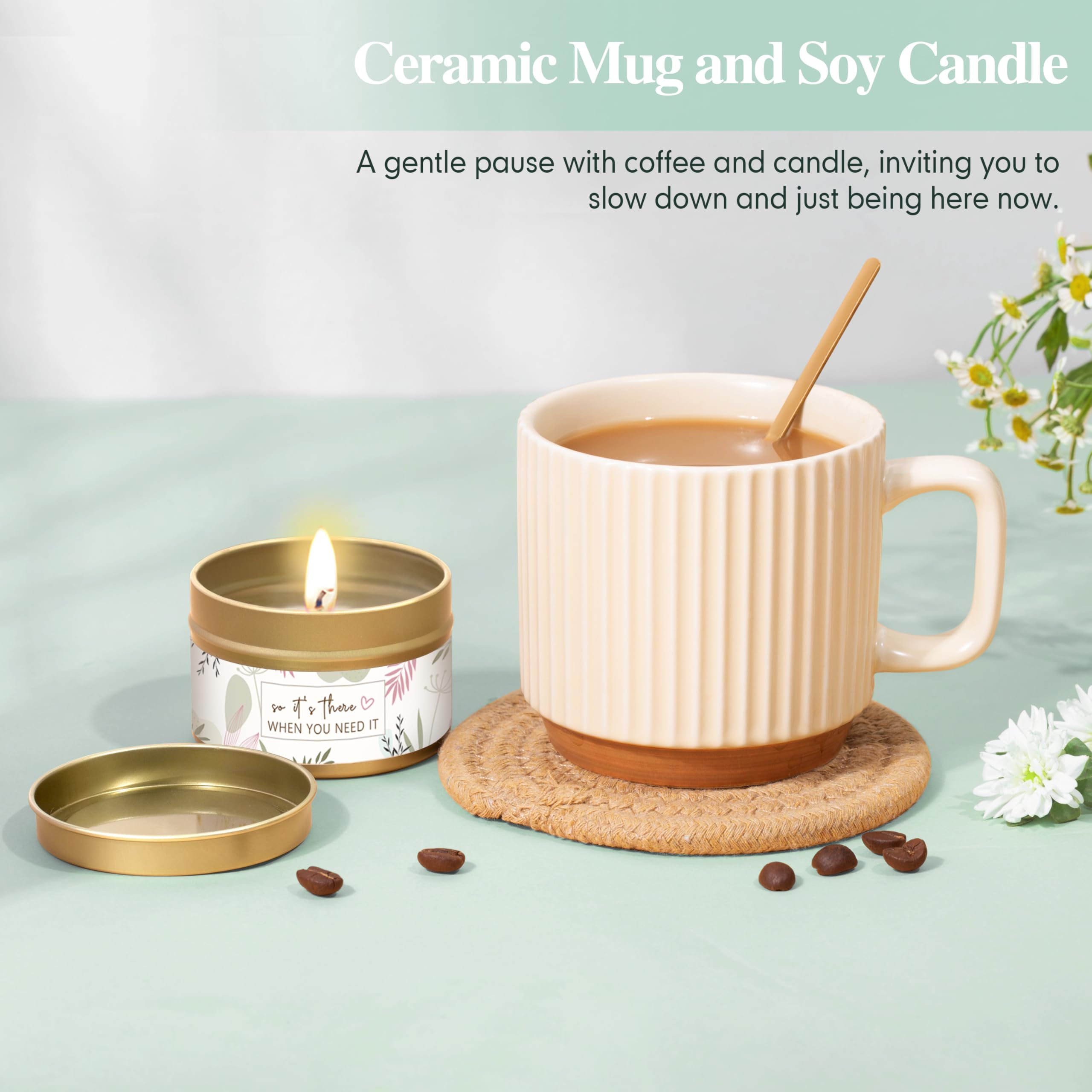 Lepiche ceramic mug and spoon set for cozy hot drinks