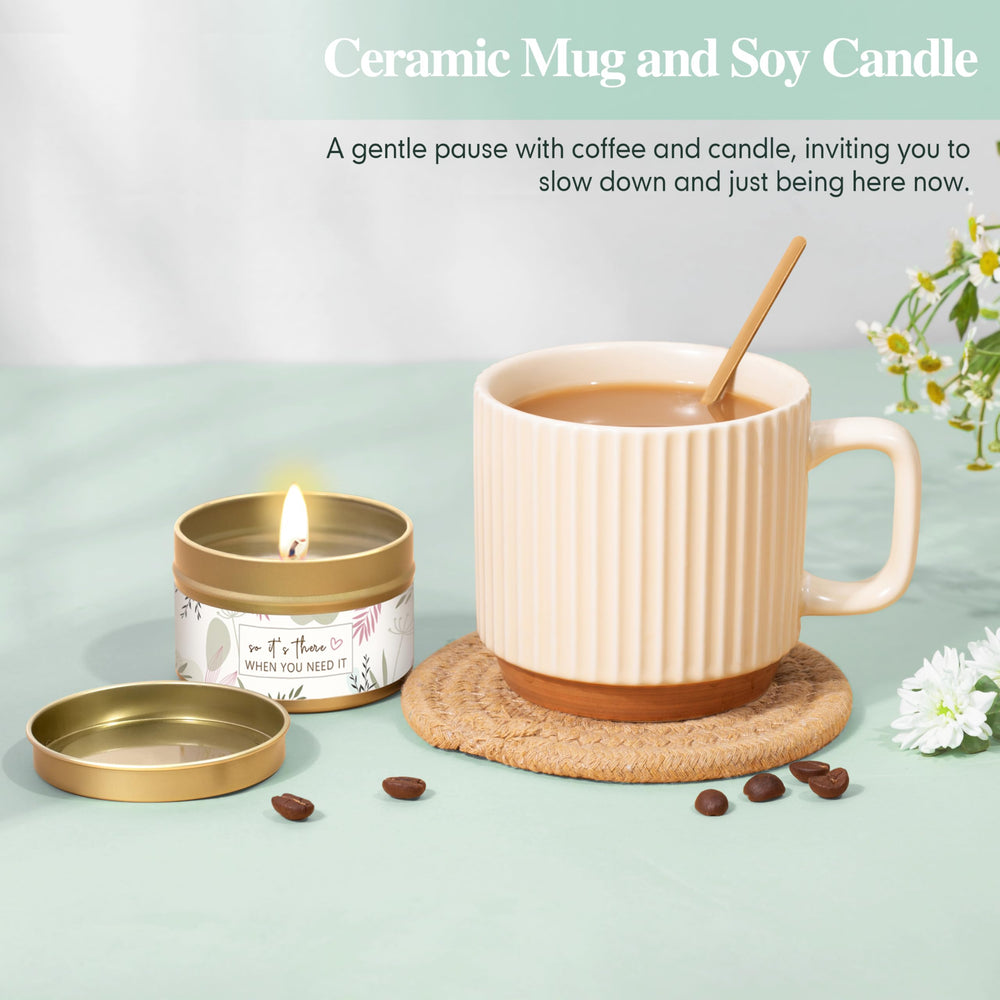 Lepiche ceramic mug and spoon set for cozy hot drinks