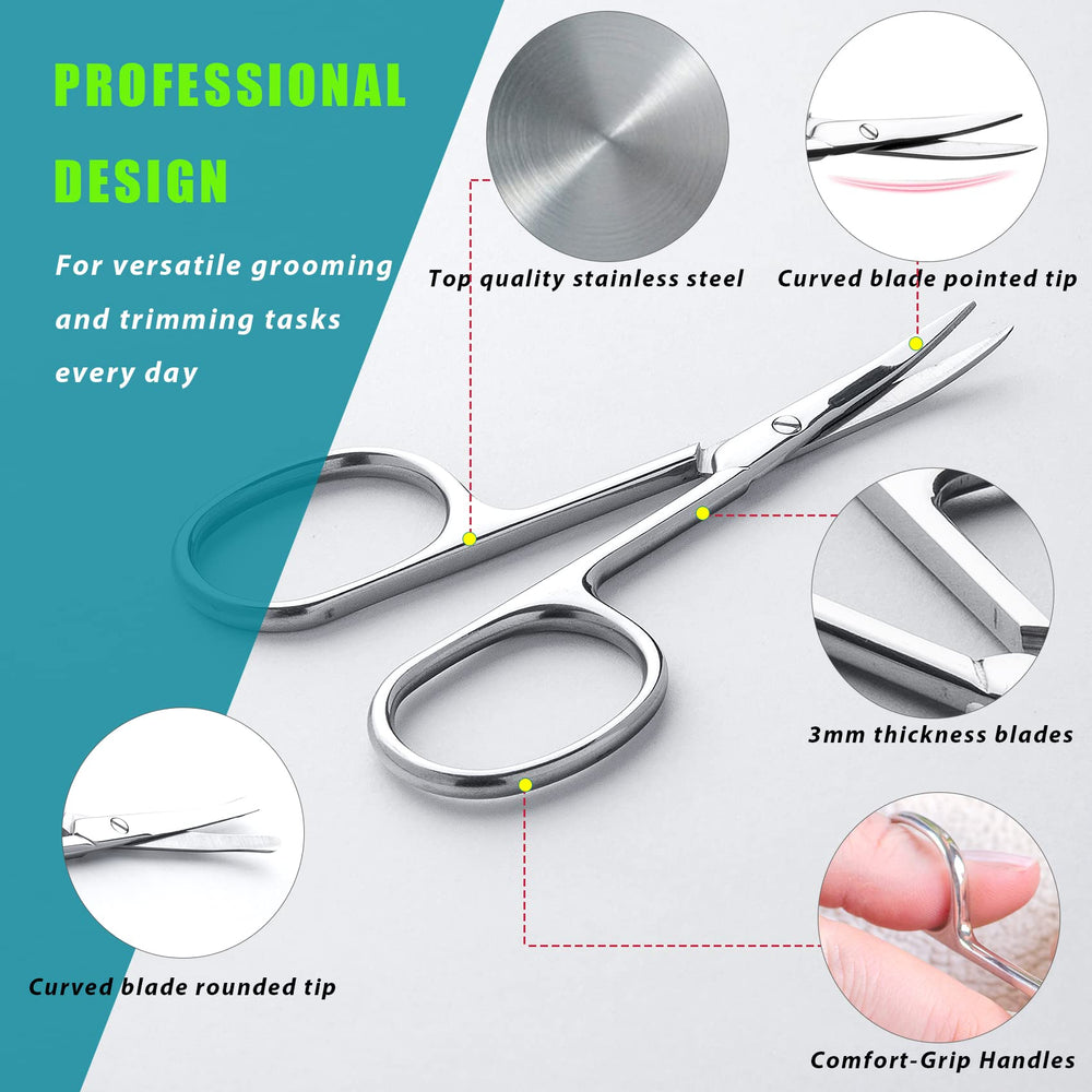 LePinko curved-tip scissors for nose hair trimming with safety guard
