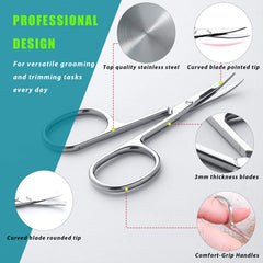 LePinko curved-tip scissors for nose hair trimming with safety guard