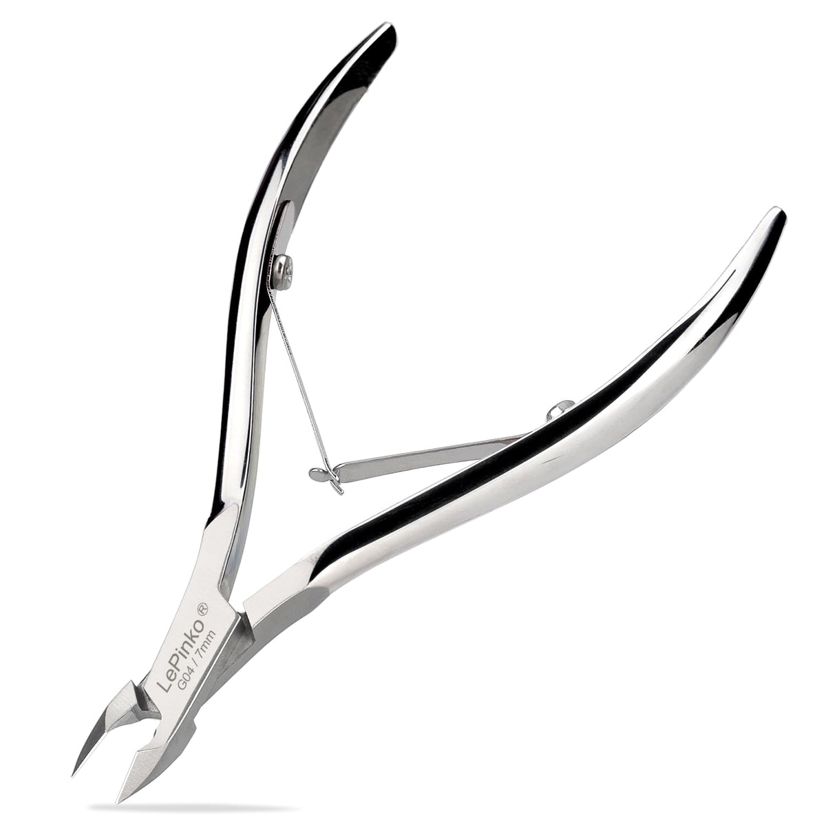 LePinko Cuticle Trimmer 7mm jaw close-up for precise trimming and clean lines.