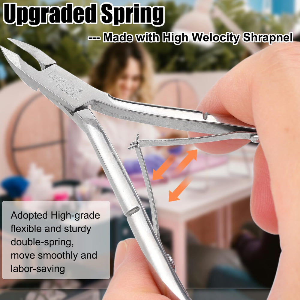 LePinko cuticle trimmer double-spring mechanism for smooth operation.
