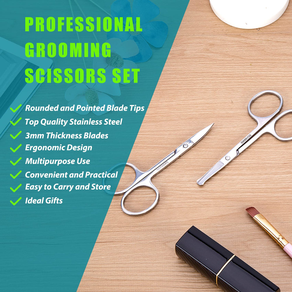 LePinko rounded-tip trimming scissors provide skin-friendly use for brows and lashes.