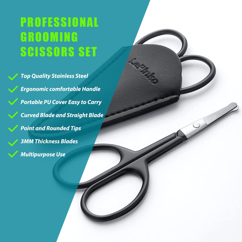 LePinko safety-tip clippers with rounded tip ideal for safe nose and ear grooming.