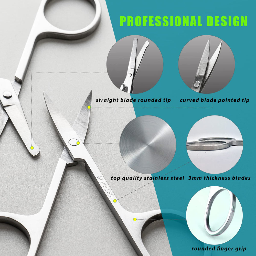 LePinko stainless steel trimming scissors resist corrosion for daily grooming.