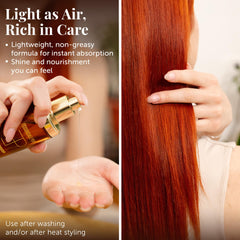 LEPURO argan oil on hair treatment showing frizz control and smoothness