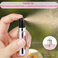 LERAO refillable travel bottle demonstrates easy-to-use refill system for on-the-go fragrance