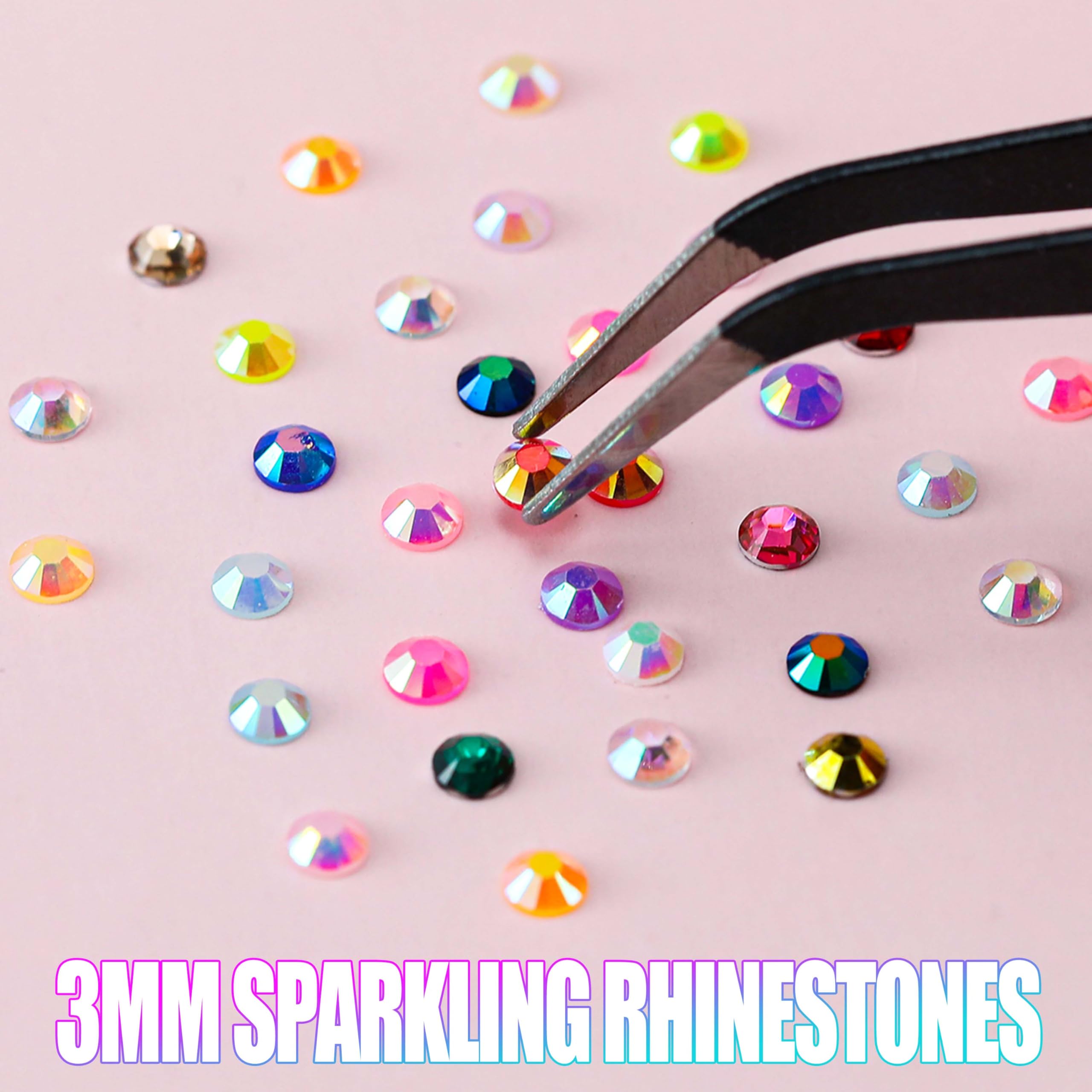 LERBOU cristales 3mm para ropa y accesorios con acabado iridiscente