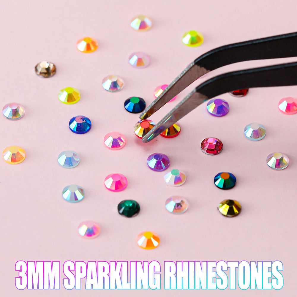 LERBOU cristales 3mm para ropa y accesorios con acabado iridiscente