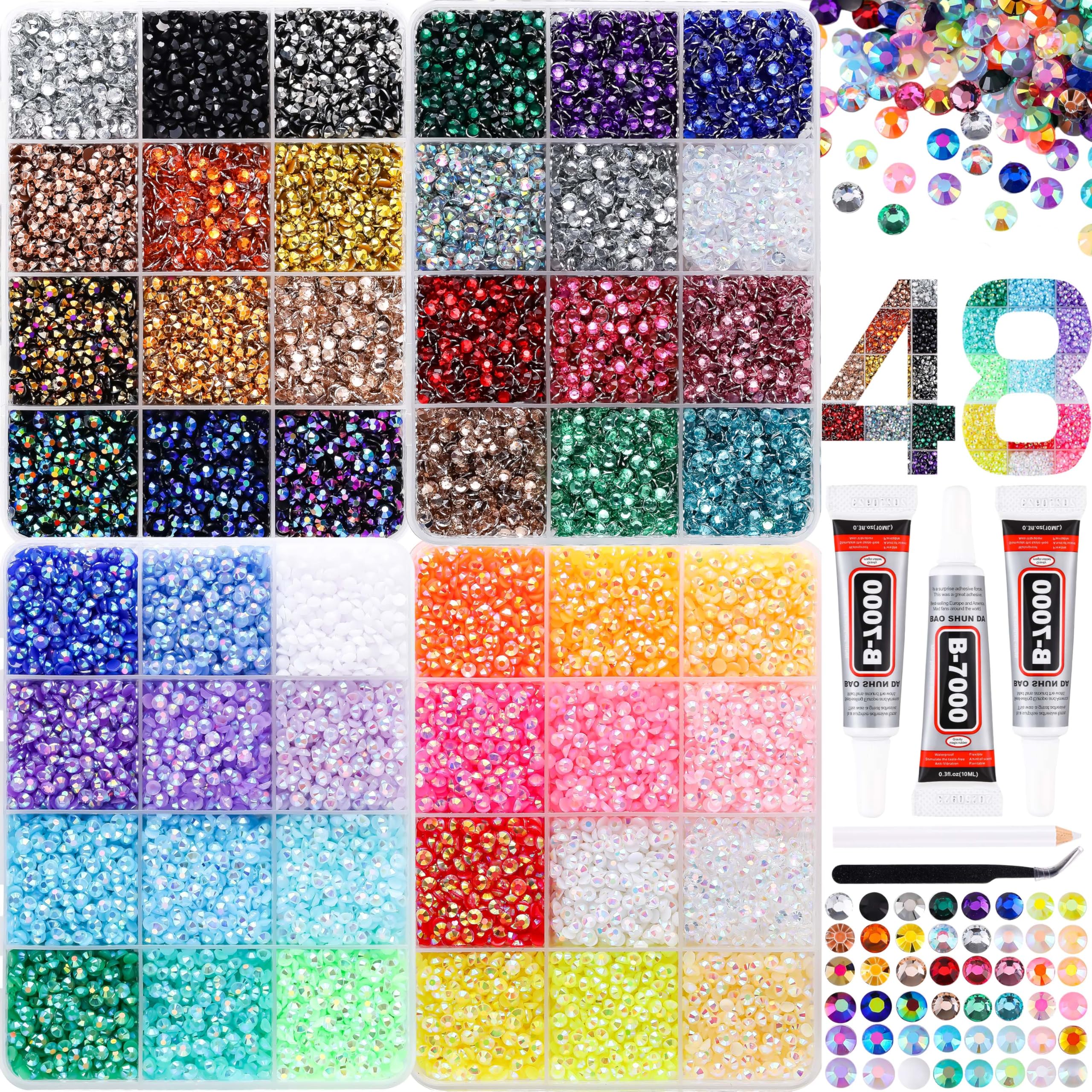 LERBOU cristales plano 3mm en 48 colores para proyectos brillantes