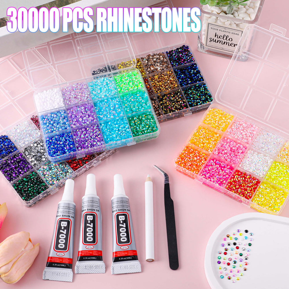 LERBOU kit 30.000 cristales 3mm para iniciarte o ampliar tu colección