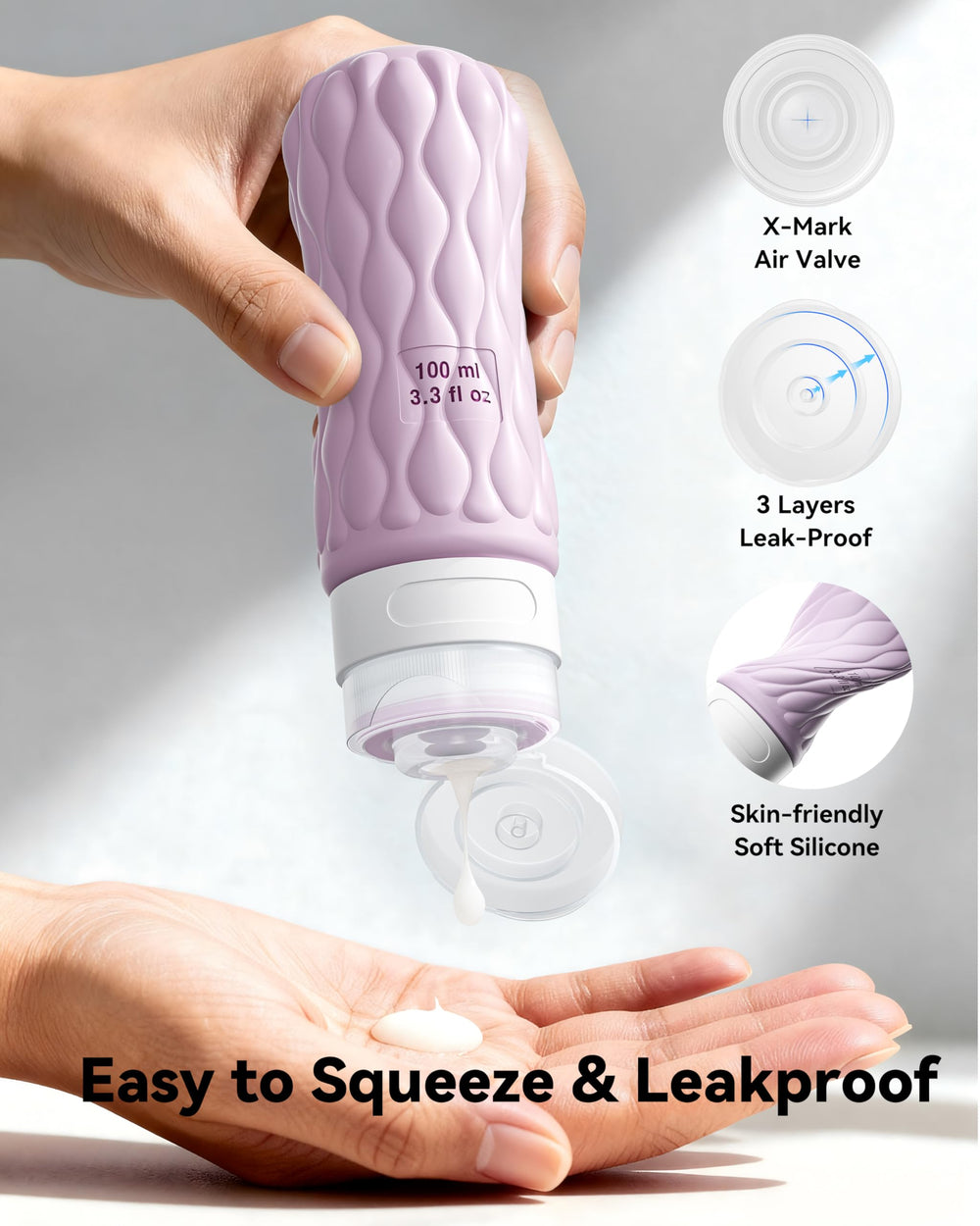 Lericttor leak-proof travel set prevents spills during transit.