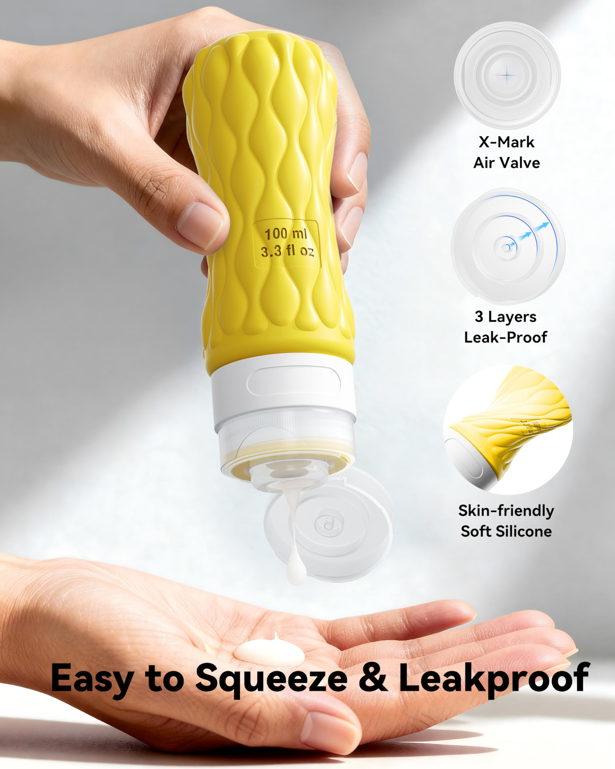 Lericttor 50ml silicone cream jars, easy to refill and clean