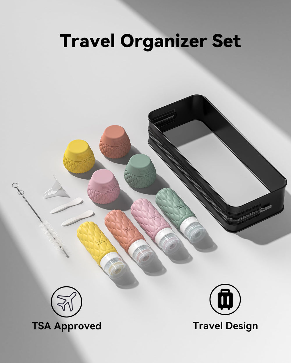 Lericttor skin-friendly silicone material for reusable travel bottles