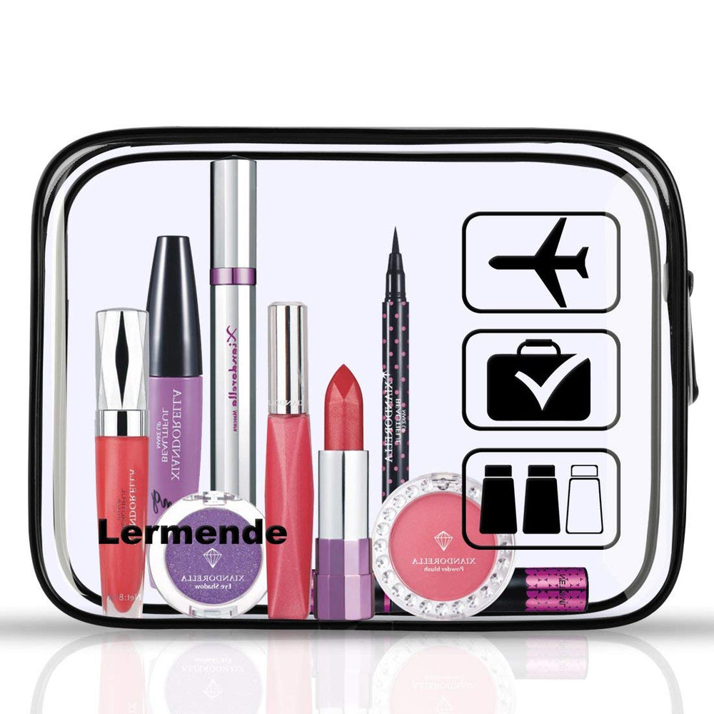 Lermende clear toiletry bag two-pack ideal for couples or families traveling