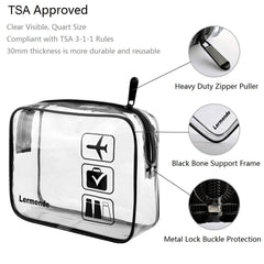 Lermende clear toiletry bag waterproof design prevents leaks during travel