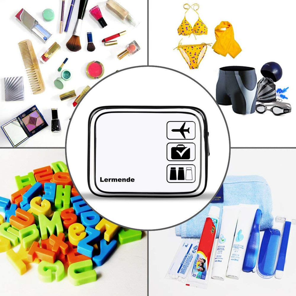 Lermende clear travel bag easy to clean and reuse after trips