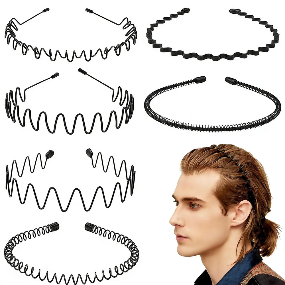 LERNOU metal headband with wavy ends for secure wear during workouts
