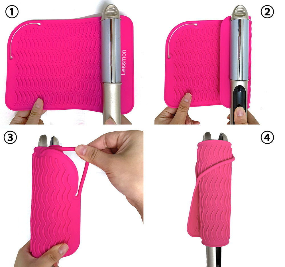 Lessmon silicone mat tolerates up to 450 F for hot tools