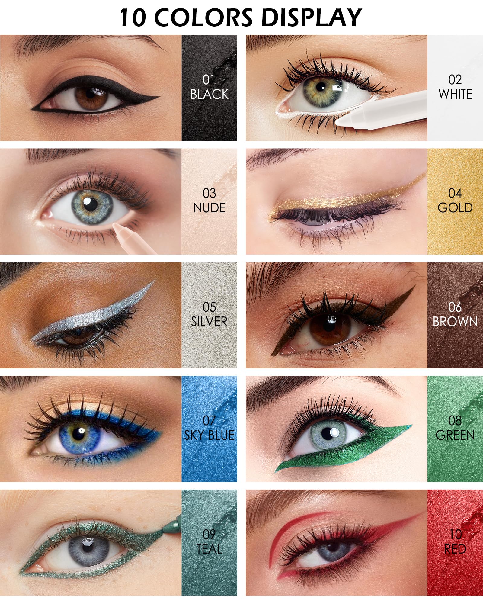 Lestpola delineador gel con brillo y mate para looks variados.