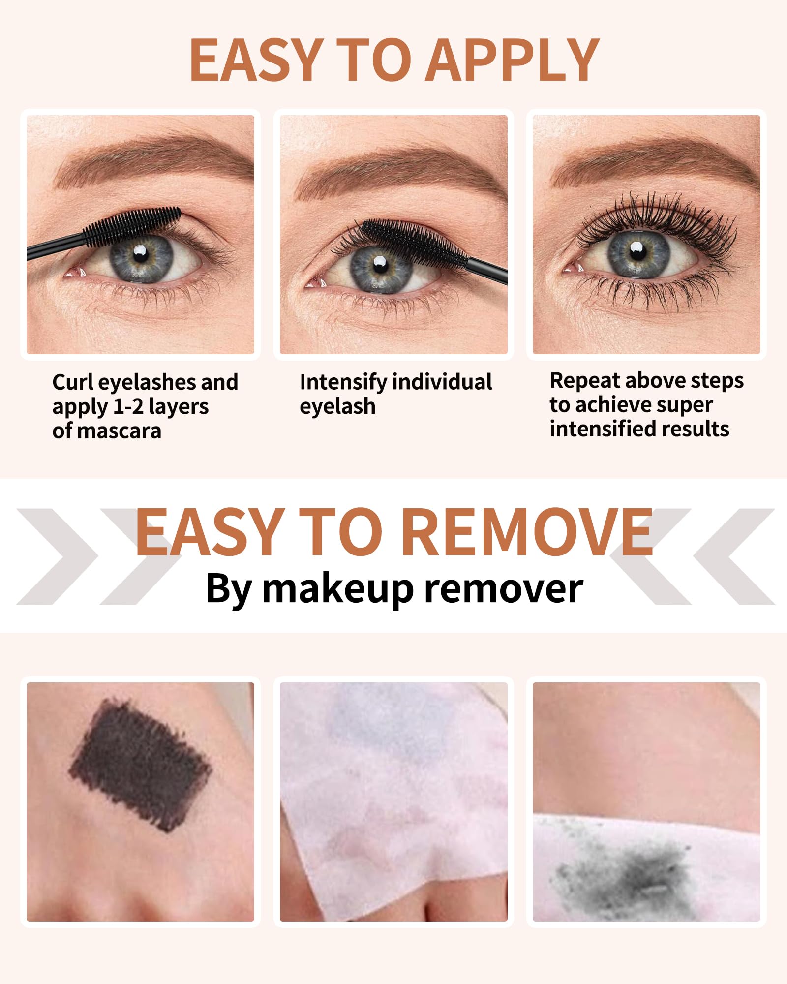 Lestpola mascara rinses off easily without staining towels