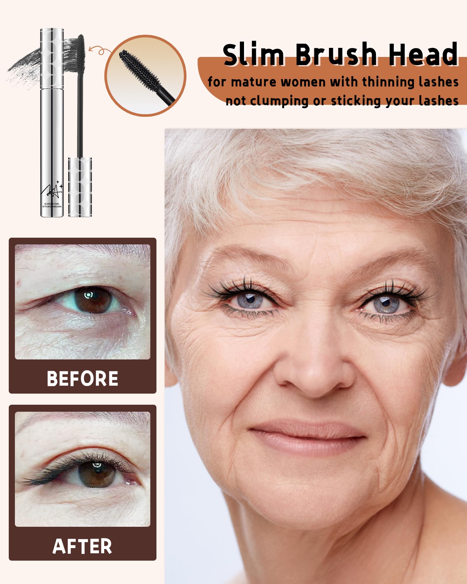 Lestpola mascara designed for mature women delivers long-lasting definition