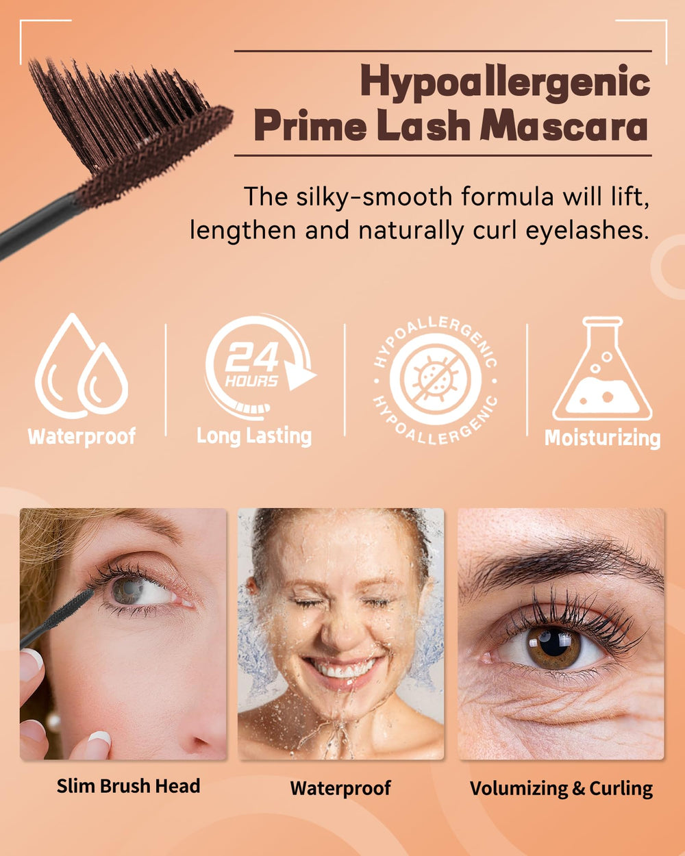 Lestpola slim brush head helps apply mascara to thinning lashes precisely