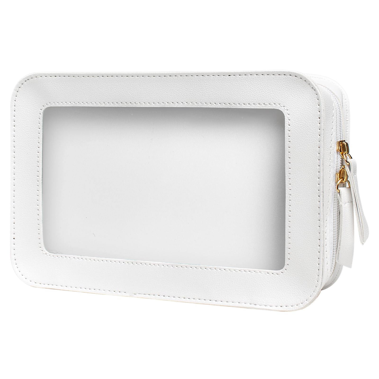 LETGO clear makeup bag front view – travel-ready transparency for quick access.
