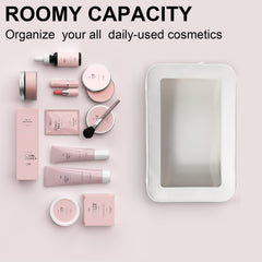 LETGO clear makeup bag material texture – waterproof PU saffiano for rugged travel.