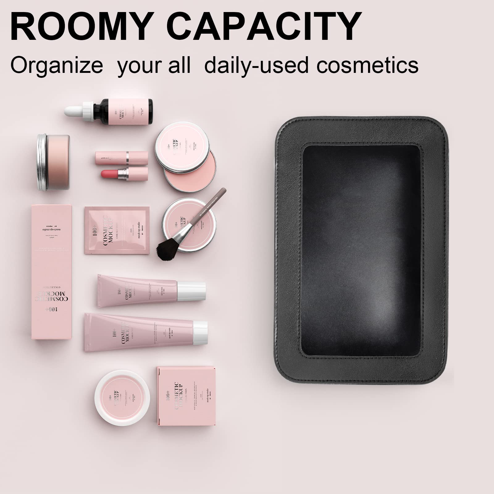 LETGO Clear Makeup Bag translucent material enables quick item location during travel.