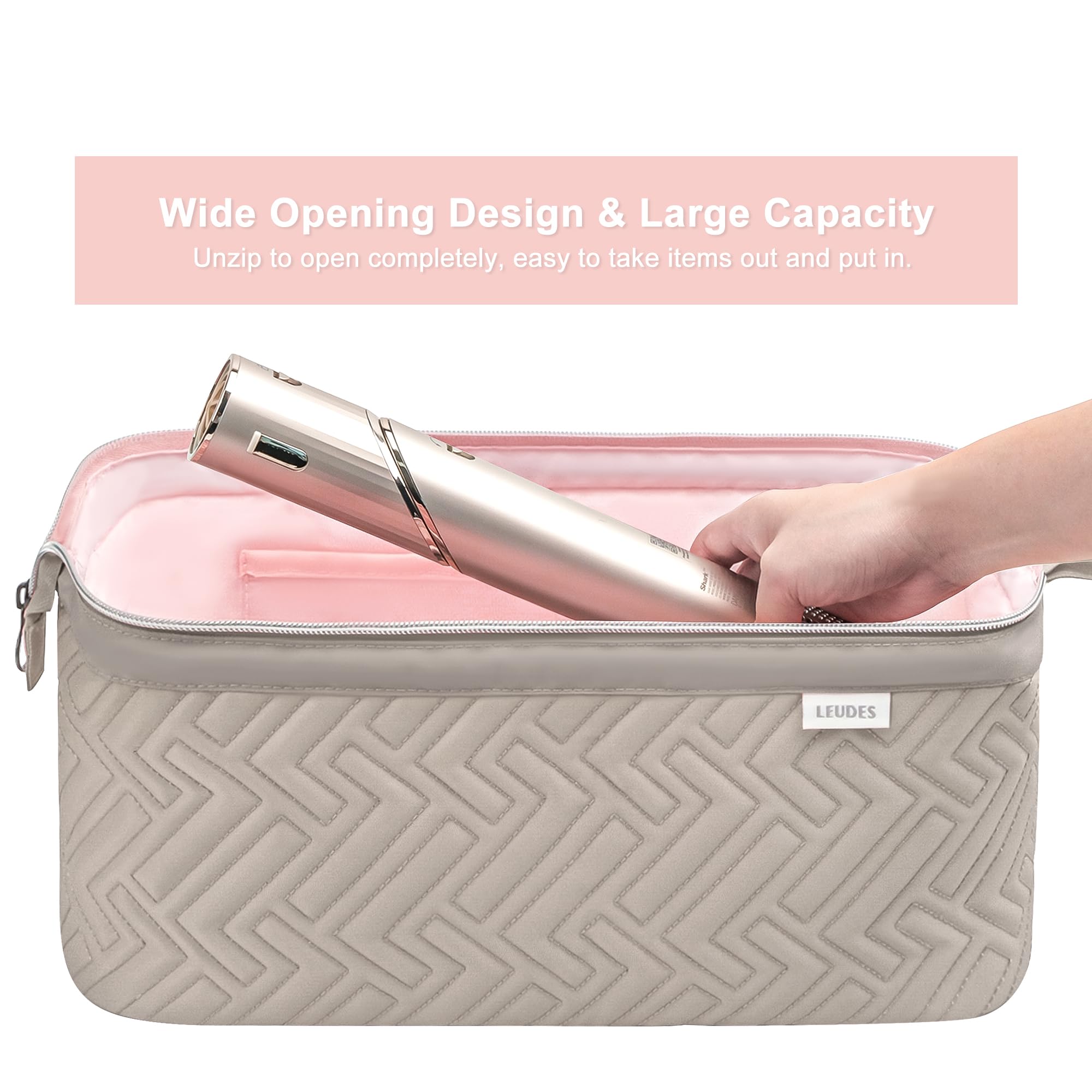 Leudes travel bag camel interior padding protecting tools