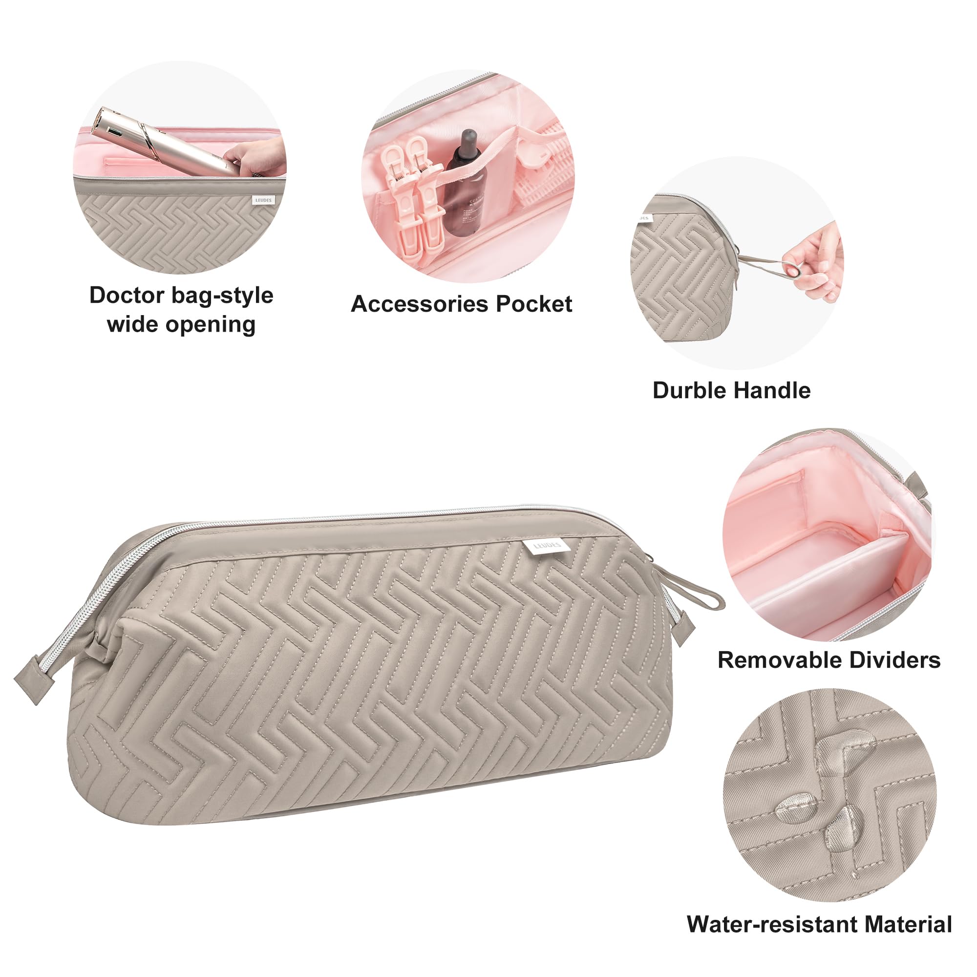 Leudes travel bag camel portable design saves luggage space