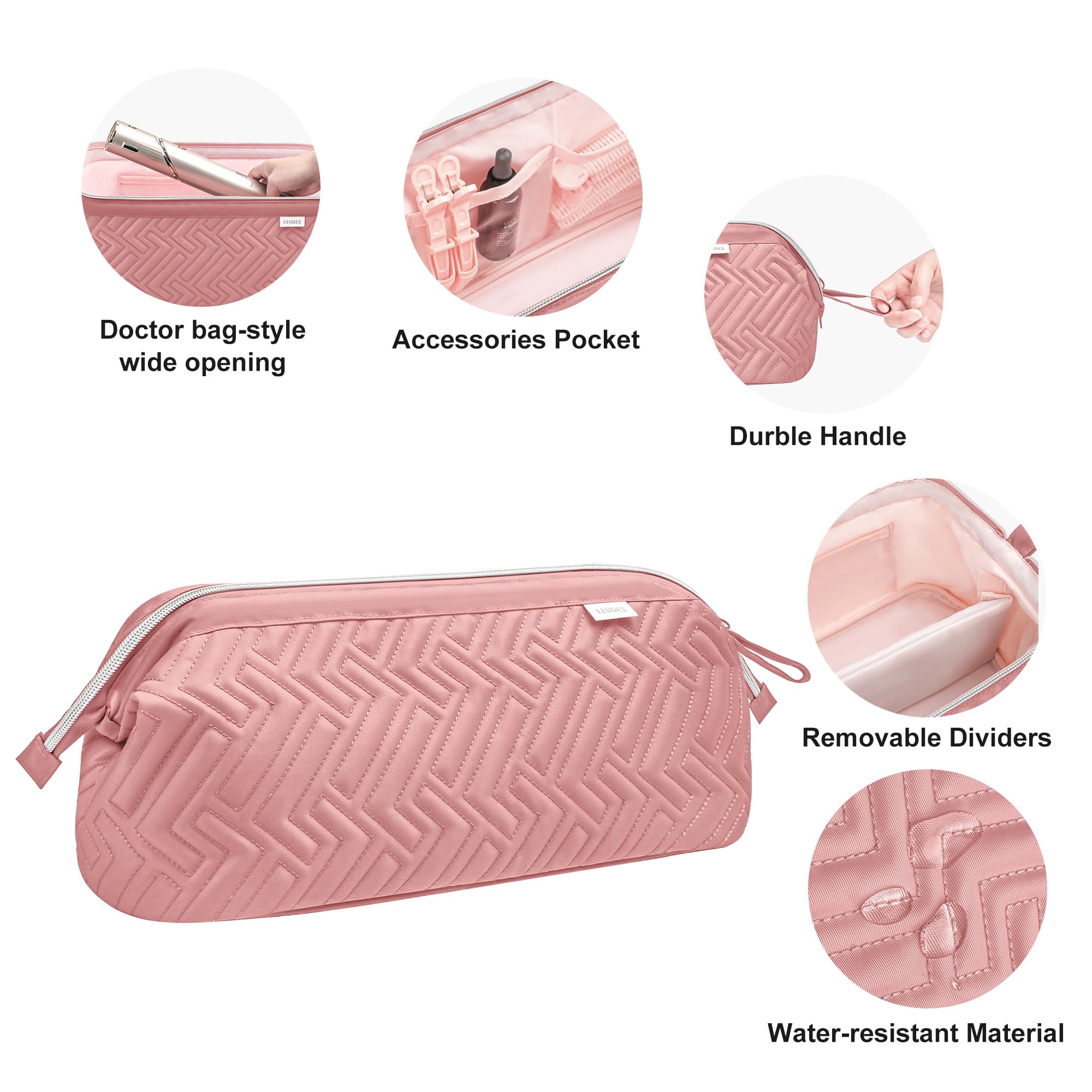 Leudes nylon fabric case is lightweight and durable for frequent travel