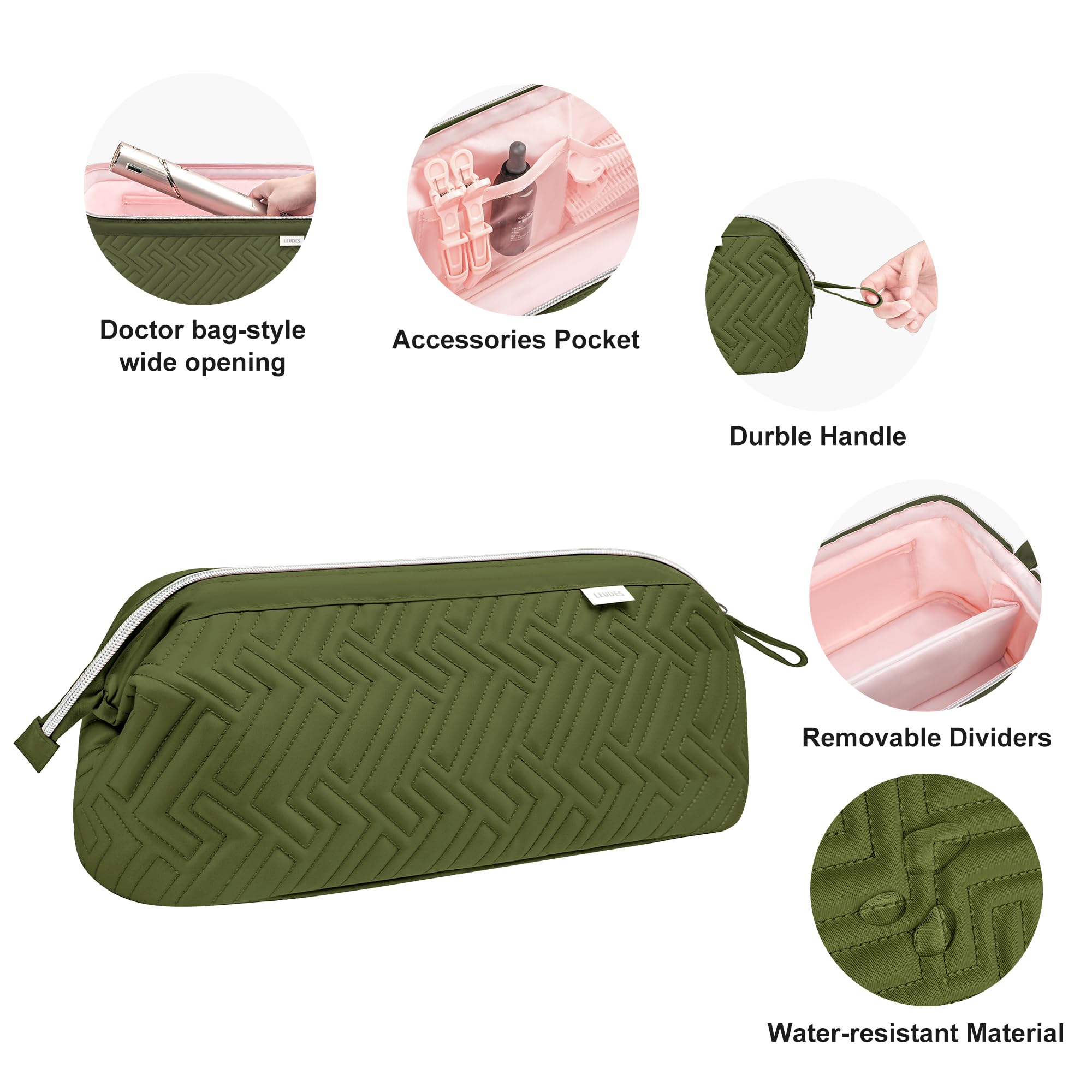 Leudes travel bag keeps accessories organized with clear pockets