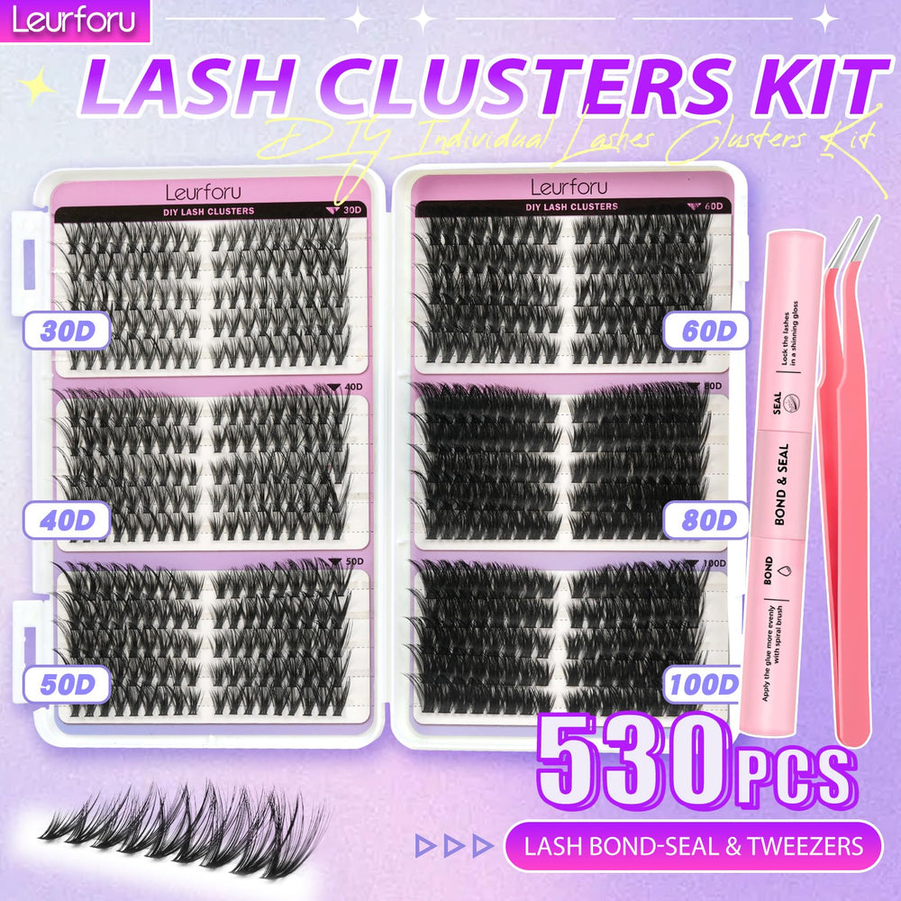 Leurforu 3D full lash clusters demonstrate dramatic volume without heavy feel.