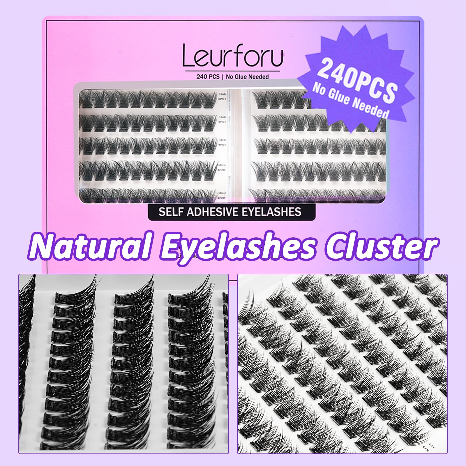Leurforu bulk lash clusters pack daily-wear versatility visual for customizable looks.