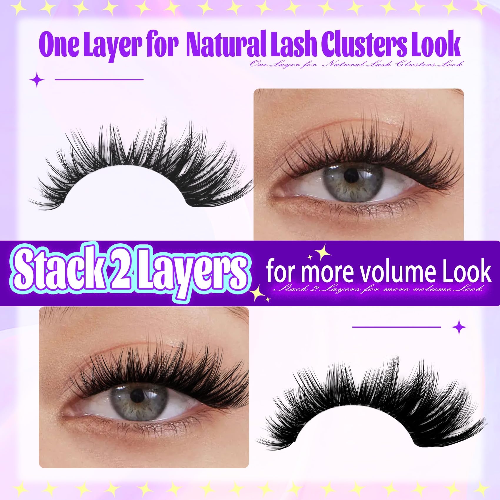 Leurforu DIY lash clusters 10-18mm for at-home salon-style looks.