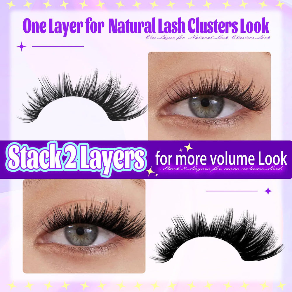 Leurforu DIY lash clusters 10-18mm for at-home salon-style looks.