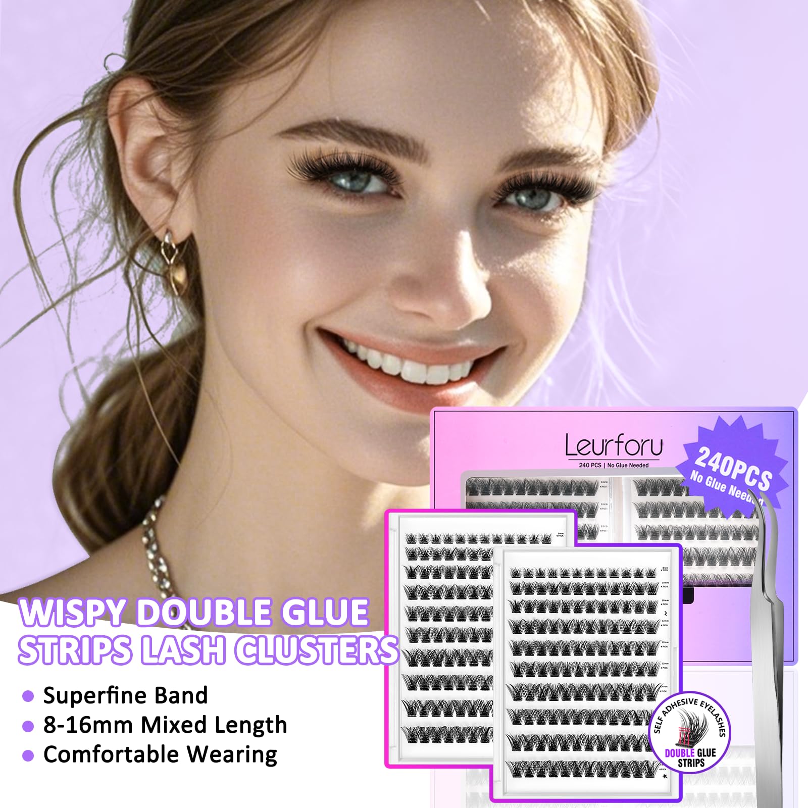 Leurforu easy-remove no-glue-needed image highlights mess-free removal.
